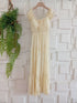 Summer Chiffon Drawstring Neckline Long Maxi Dress
